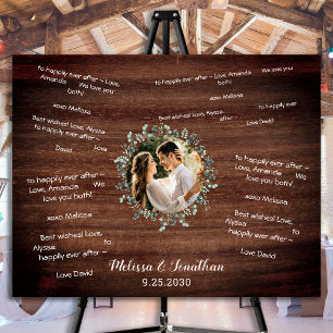 Wooden Wedding Guest Book Alternative Custom Photo Wood Wall Art