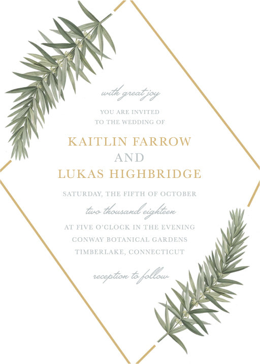 Diamond Branch Wedding Invitations by Kaydi B.
