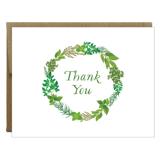 Herb Garden Wreath Thank You Card